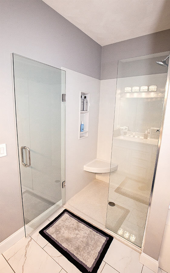 bathroom remodel with built-in shower