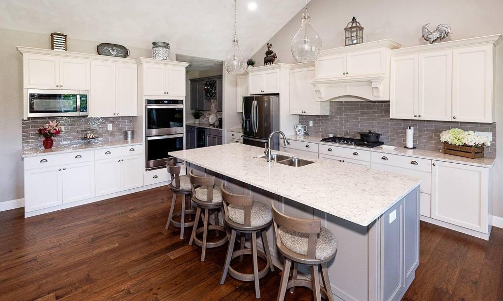 custom kitchen with white cabinets