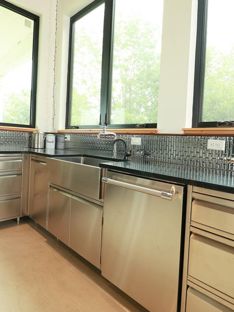 Stainless steel kitchen cabinets