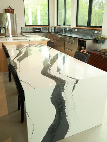 A beautiful quartz black and white counter
