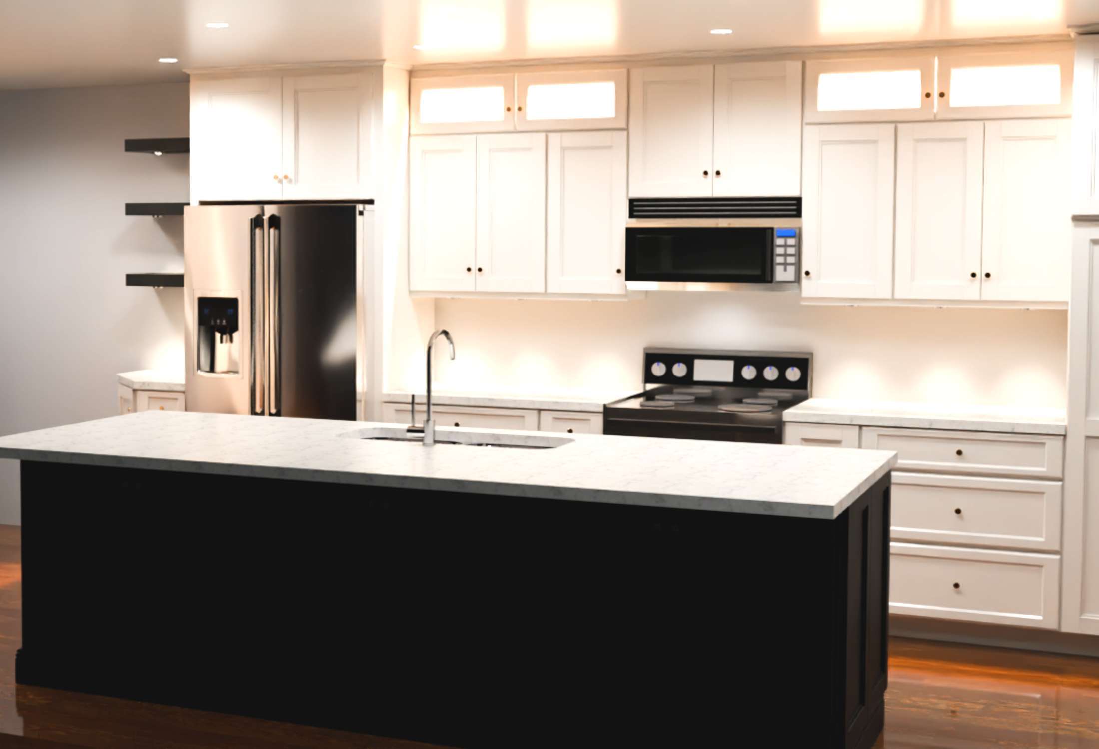 Rendering of a newly remodeled kitchen in Waterloo, IL.